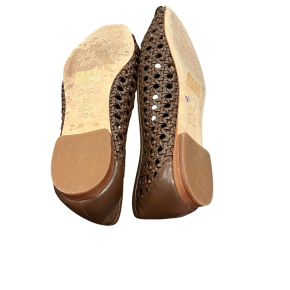 J. McLaughlin dark brown leather cutout flats shoes 10 - Picture 4 of 4